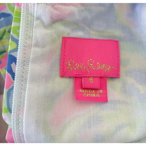 Lilly Pulitzer Girls Shift Dress Size 6 Squeeze The Day Pink Green Yellow Lemons - Picture 2 of 4
